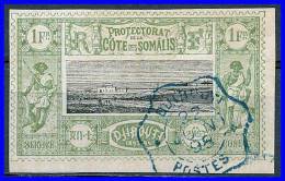 SOMALI COAST 1894 1Fr WARRIORS SC# 18 USED CV$20++  (D0378) - Gebraucht