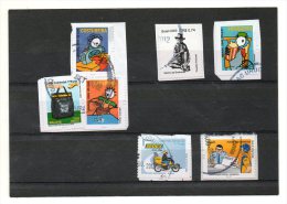 BRESIL   7 Timbres    Année 2001 à 2009  ( Sur Fragment Oblitérés) - Used Stamps
