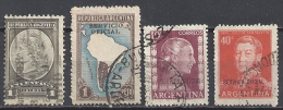 Argentinien Dienstpost Gestempelt Servicio Oficial 25, 46, 68, 79, 378 Scott # O95 U01 / 40c San Martin "Overprinted" - Dienstzegels