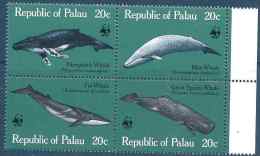 1993 PALAU 15-18** Mammifères Marins, Baleines - Palau