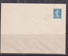 FRANCE ENTIER ENVELOPPE 25C BLEU TYPE SEMEUSE CAMEE  SANS DATE NEUF TRES BEAU - Standard Covers & Stamped On Demand (before 1995)