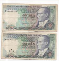 TURQUIE  LOT DE   BILLETS - Turquie