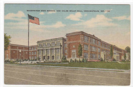 Shortridge High School Indianapolis Indiana Linen Postcard - Indianapolis