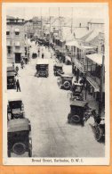 Broad Street Cars Barbados BWI Old Postcard - Barbades