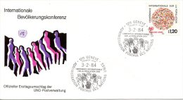 ONU GENEVE. N°119 Sur Enveloppe 1er Jour (FDC) De 1984. Conférence Sur La Population. - FDC