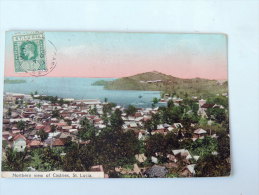 Carte Postale Ancienne : ST LUCIA : Northern View Of CASTRIES , With Stamp 1915 - Saint Lucia