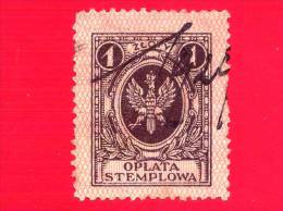 POLONIA - POLSKA - Usato - Coat Of Arm - Eagle - Revenue Fiscaux Steuermarken Fiscal - 1 Oplata - Used Stamps