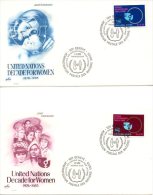 ONU GENEVE. N°89-90 Sur 2 Enveloppes 1er Jour (FDC´s) De 1980. Décennie Des Nations Unies Pour La Femme. - FDC