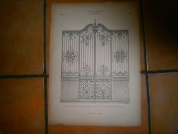 PLANCHE L ART ET L INDUSTRIE  GRILLE EN FER FORGE  STYLE LOUIS XV  ANNEE 1882 - Other Plans