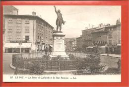 Le Puy   Statue De Lafayette Et La Tour Panessac - Monuments Aux Morts