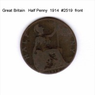GREAT BRITAIN    1/2  PENNY  1914  (KM # 809) - C. 1/2 Penny