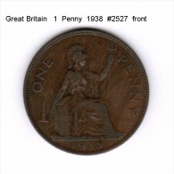 GREAT BRITAIN    1  PENNY  1938  (KM # 845) - D. 1 Penny