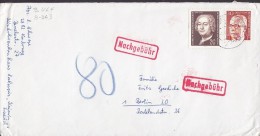 Germany Berlin Cover 80 Pf. Boxed (Red) NACHGEBÜHR Cover Brief Georg Von Knobeldorff & Heinemann - Brieven En Documenten