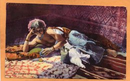 Au Harem Semi Nude Morocco 1930 Postcard Mailed From Gibraltar - Unclassified