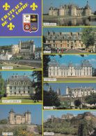 Cp , RÉGIONS , CENTRE-VAL-de-LOIRE , Châteaux De La Loire , Blason , Mult-Vues - Centre-Val De Loire