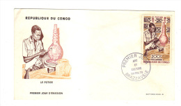 Premier Jour D´ Emission, FDC: Congo, Brazzaville, Le Potier, Poterie, 20 Fevrier 1970 (13-3062) - FDC