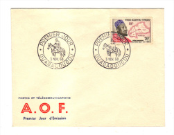 Premier Jour D´ Emission, FDC: A.O.F., Afrique Occidentale Française, Ouagadougou, Moro Naba Sagha, 03 Novembre 1958 - Briefe U. Dokumente