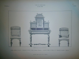 PLANCHE L ART ET L INDUSTRIE  CHAISE  SECRETAIRE ET FAUTEUIL   ANNEE 1886 - Otros Planes