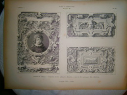 PLANCHE L ART ET L INDUSTRIE  ORNEMENTS DE PANNEAUX  ANNEE 1882 - Otros Planes