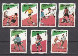 NICARAGUA,  1989,1990, World Cup Football, Soccer, Italy, Set 7 V, MNH, (**) - 1990 – Italien