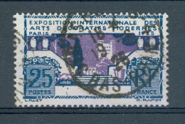 VARIÉTÉS FRANCE 1924/25 N° 213 EXPOSITION INTERNATIONALE DES ARTS OBLITÉRÉ DOS CHARNIÈRE 19 . 6 . 25 STRASBOURG - Used Stamps