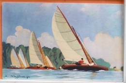 CP Litho Illustrateur Haffner Au Plus Pres Du Vent Yales Acrobatique Collection Ligue Maritime Et Coloniale - Haffner