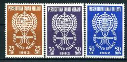 1962 Malesia, Lotta Alla Malaria Paludisme, Serie Completa Nuova (**) - Fédération De Malaya