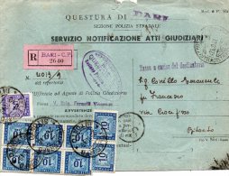 1948 LETTERA  CON ANNULLO  BARI + BITONTO - Strafport