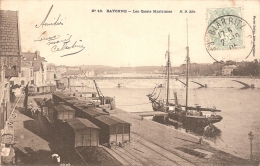 64 BAYONNE 1905 Les Quais Maritimes Wagons Voilier - Bayonne