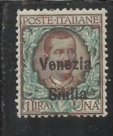 VENEZIA GIULIA 1918 - 1919 SOPRASTAMPATO D´ITALIA ITALY OVERPRINTED LIRE 1 MNH BEN CENTRATO - Vénétie Julienne