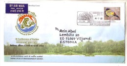 GOOD INDIA Postal Cover To ESTONIA 2013 - Good Stamped: Bird - Lettres & Documents
