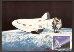 Portugal Açores Europa CEPT 1991 Space Carte Maximum Portugal Azores Europa CEPT Maxicard - Europe