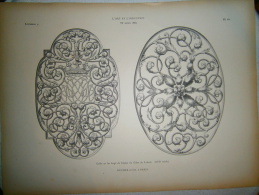 PLANCHE L ART ET L INDUSTRIE  GRILLE EN FER FORGE DE L EGLISE ST GILLES DE LUBECK  ANNEE 1882 - Altri Disegni