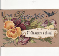 Pensée Du 5ème Chasseurs à Cheval - Militaire - Caserne Ordener - SENLIS (Oise) Fantaisie Fleur Hirondelle Oiseau - - Senlis
