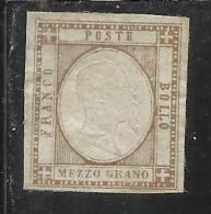 NAPOLI ANTICHI STATI ITALIANI ASI 1861 PROVINCE NAPOLETANE 1/2 (MEZZO) GRANO BRUNO MNH - Nápoles