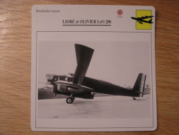 LIORE & OLIVIER LeO 208 Bombardier Moyen  France   FICHE AVION Avec Description    Aircraft Aviation - Airplanes