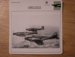 FAIREY Battle    Bombardier Léger Grande Bretagne  FICHE AVION Avec Description    Aircraft Aviation - Aviones