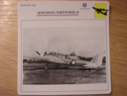 ARMSTRONG WHITWORTH 29  Bombardier Léger Grande Bretagne  FICHE AVION Avec Description    Aircraft Aviation - Vliegtuigen