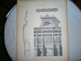PLANCHE L ART ET L INDUSTRIE   STALLE DE CHOEUR    ANNEE 1882 - Autres Plans