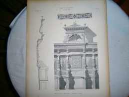 PLANCHE L ART ET L INDUSTRIE   STALLE DE CHOEUR    ANNEE 1882 - Otros Planes