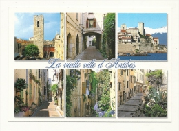 Cp, 06, Antibes, La Vieille Ville, Multi-Vues, Voyagée 2004 - Antibes - Vieille Ville