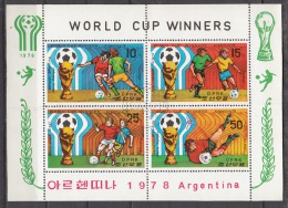 KOREA NORTH, DPR KOREA,  1978 , World Cup Winners,  Football, Argentina,  Soccer Championship, Sheetlet,   Used - 1978 – Argentine