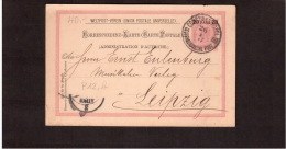 Post In Der Levante Correspondenz-Karte P 12 B V.Constantinopel Nach Leipzig 1897 - Oostenrijkse Levant