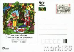 Czech Republic - 2011 - Exhibition: J. Nemechek Works On Czech Stamps - Postcard With Original Stamp - Cartoline Postali