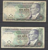 TURQUIE .   LOT DE 2 BILLETS . - Turquia