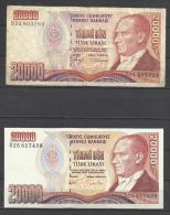 TURQUIE . LOT DE 2  BILLETS . - Turkije