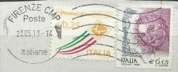 Italia 2013, Posta Ordinaria € 0,25 (o), Su Frammento In Tariffa Con Altro Valore, Annullo Coevo - 2011-20: Marcophilie