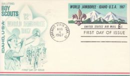 USA 1967 12TH WORLD JAMBOREE POSTCARD FDC - Lettres & Documents