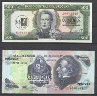 URUGUAY .  LOT DE 2 BILLETS . - Uruguay