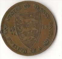 GRANDE BRETAGNE / JERSEY - 1/12  SHILLING 1913 - Jersey